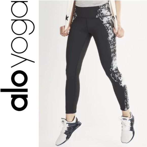 NEW ALO YOGA High-Waist Airbrush Legging XS Dark Krystal Black - Picture 2 of 8